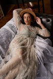 Vintage Cotton Lace Maxi Dress + Silk Slip Botanical Bohemia