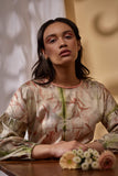 Tuscan Light Patchwork Silk Dress Botanical Bohemia
