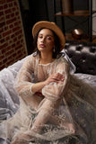 Vintage Cotton Lace Maxi Dress + Silk Slip Botanical Bohemia