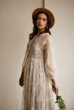Vintage Cotton Lace Maxi Dress + Silk Slip Botanical Bohemia