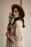 Vintage Cotton Lace Maxi Dress + Silk Slip Botanical Bohemia