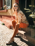 Rust Floral Eco Print Vintage Lambswool Wool Cardigan - Hand Dyed (Copy)