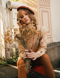 Rust Floral Eco Print Vintage Lambswool Wool Cardigan - Hand Dyed (Copy)