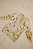 Rust Floral Eco Print Vintage Lambswool Wool Cardigan - Hand Dyed (Copy)