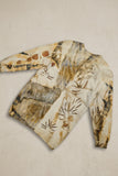 Rust Floral Eco Print Vintage Lambswool Wool Cardigan - Hand Dyed (Copy)