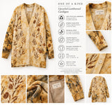 Rust Floral Eco Print Vintage Lambswool Wool Cardigan - Hand Dyed (Copy)