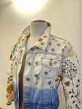 Flower Pounded Quilted Patchwork Upcycled Denim Jacket