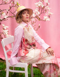 Rose Shibori Eucalyptus Silk Blouse (top only)