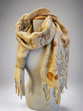 Cozy Oversized Botanically Printed Scarf - Golden