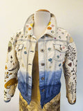 Flower Pounded Quilted Patchwork Upcycled Denim Jacket