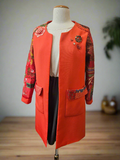Red Hot 60's Midi Quilted Embellished Jacket