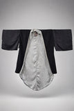 Reversible Kimono Gradual Hem Jacket - Black & Silver Lining