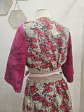 Pink Posies Silk Botanical Print Upcycled Kimono 🌸🌸🌸
