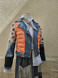 Eye Sea You Orange Denim Puffer