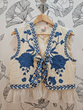 Up-cycled Blue & Cream Bohemia Vest 💙