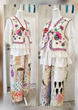 Up-cycled Pink Floral & Cream Bohemia Vest 🌸