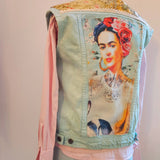 Frida Flowers Reworked Denim Vest