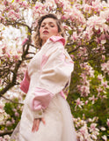 Pink Applique Upcycled Patchwork Cropped Denim Jacket🩷🌷