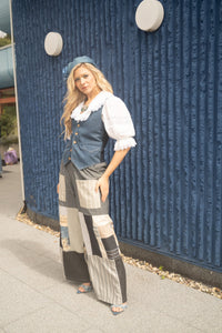 DENIM Patchwork Panoma Pants ONE-SIZE-FITS-MOST