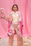 Pink Purple Glam Embellished Super Long Knit Cardigan