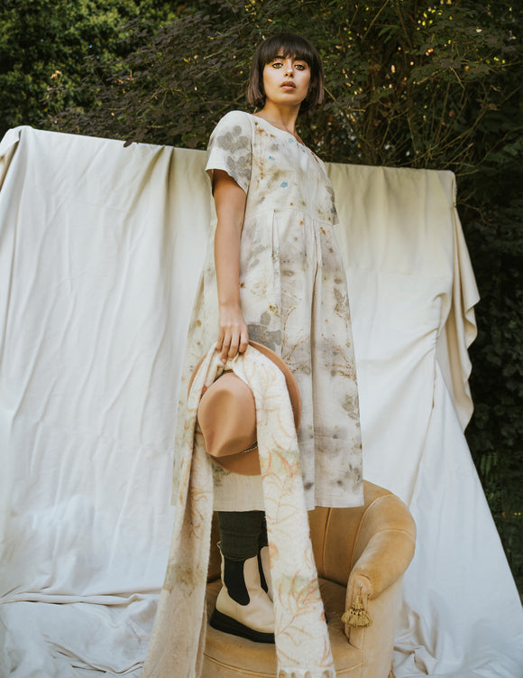 Linen Oversized Botanical Dress