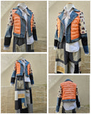 Eye Sea You Orange Denim Puffer