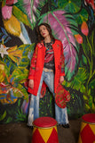 Red Hot 60's Midi Quilted Embellished Jacket