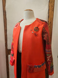 Red Hot 60's Midi Quilted Embellished Jacket