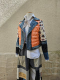 Eye Sea You Orange Denim Puffer