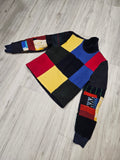 Color Block Upcycled Wool  Pullover- MEDIUM