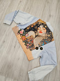 Pale Sherbet Dipped Upcycled Patchwork Denim Jacket🌼