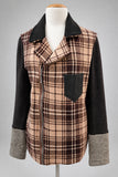 Men's Asymmetric Zip Jacket - Earthy Tartan