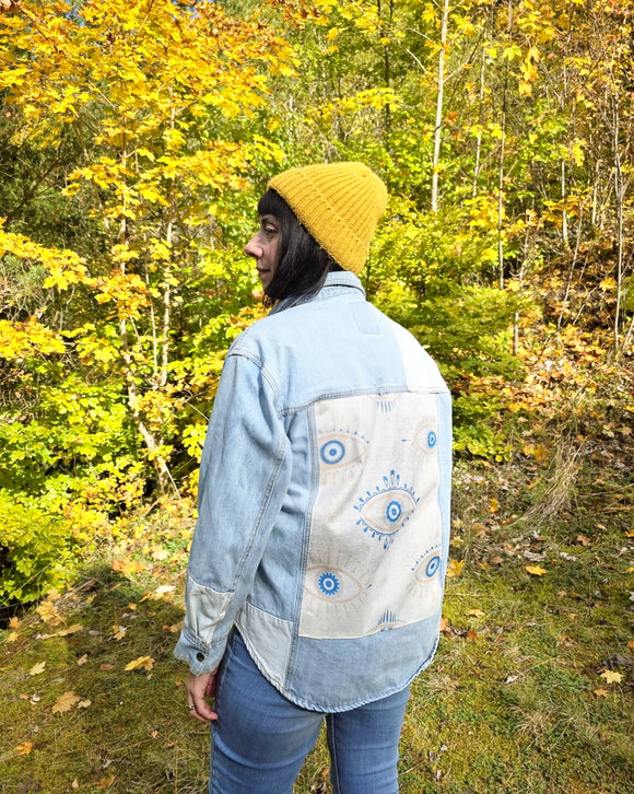Upcycled Denim Jacket with Protection Eye