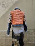 Eye Sea You Orange Denim Puffer