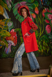 Red Hot 60's Midi Quilted Embellished Jacket
