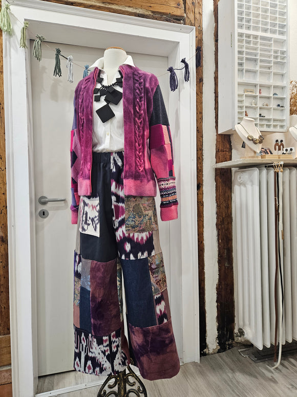 CUSTOM RESERVED FOR HOLLY 💕Pink + Purple Upcycled Cardigan & Panoma Pants