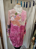 Pink Purple Glam Embellished Super Long Knit Cardigan