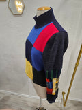 Color Block Upcycled Wool  Pullover- MEDIUM