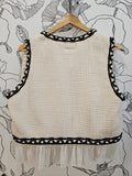 Up-cycled Beige & Black Floral Bohemia Vest ⚘️