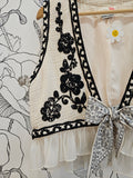 Up-cycled Beige & Black Floral Bohemia Vest ⚘️