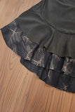 Saddle Skirt Black Pin Stripe & Abstract Monochrome