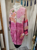 Pink Purple Glam Embellished Super Long Knit Cardigan