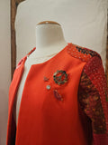 Red Hot 60's Midi Quilted Embellished Jacket