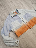 Orange Dipped Upcycled Denim Jacket