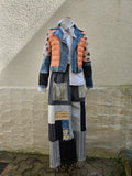 Eye Sea You Orange Denim Puffer