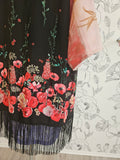 Raw Silk Botanical Print Upcycled Kimono