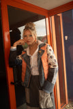 Eye Sea You Orange Denim Puffer