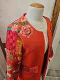 Red Hot 60's Midi Quilted Embellished Jacket