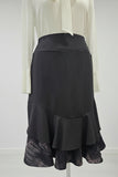 Saddle Skirt Black Pin Stripe & Abstract Monochrome