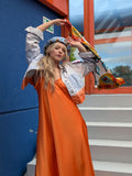 Orange Dipped Upcycled Denim Jacket